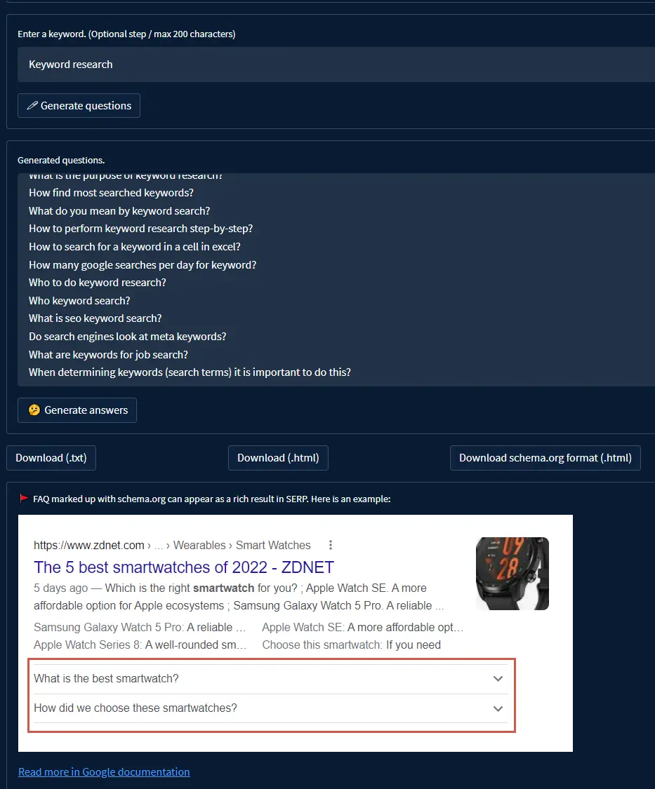 FAQ Generation