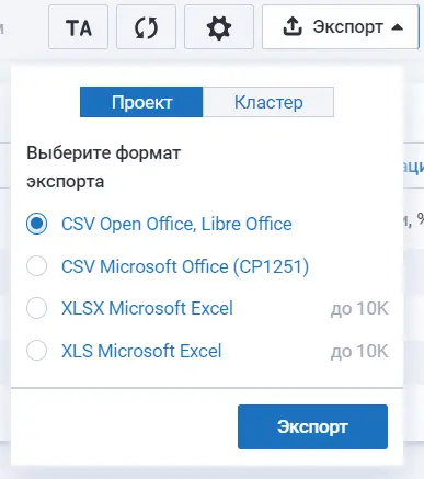 Способы экспорта