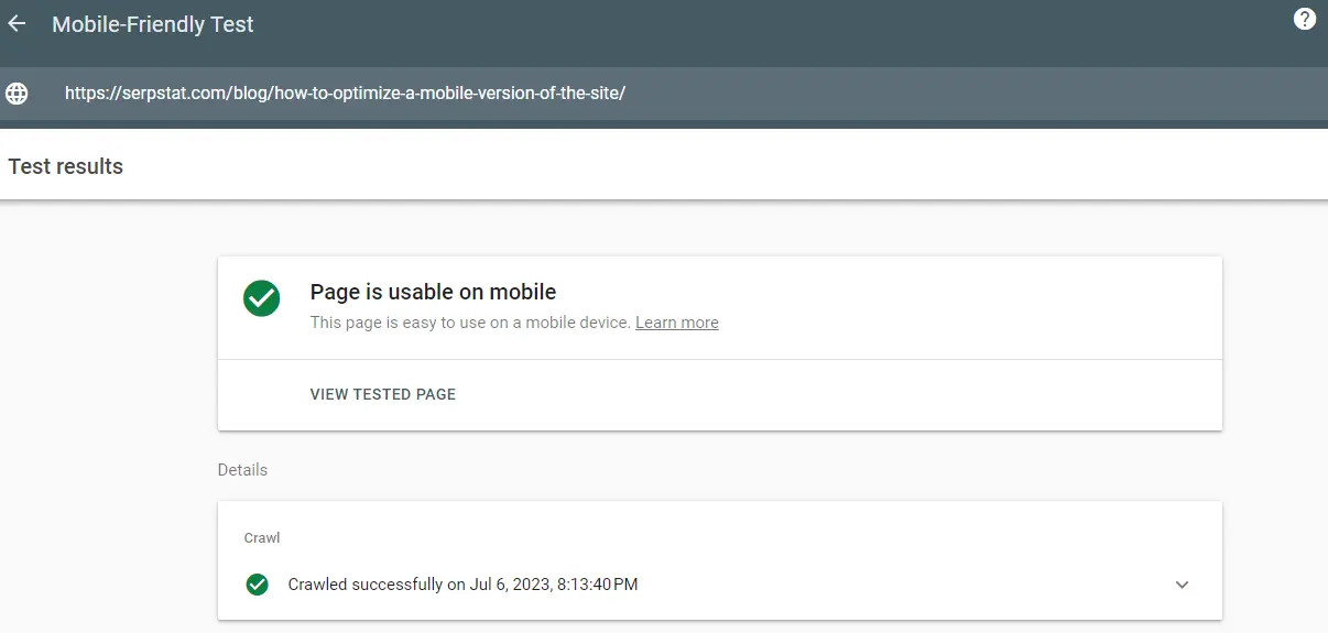 Mobile-Friendly Test