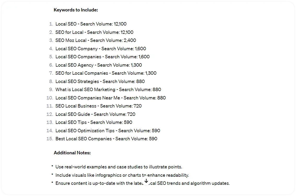 a content brief for a copywriter via ChatGPT