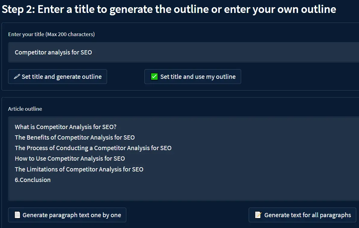 Article builder tool
