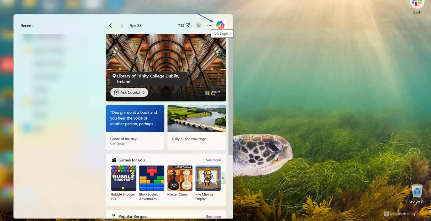 Bing Copilot у Windows 11