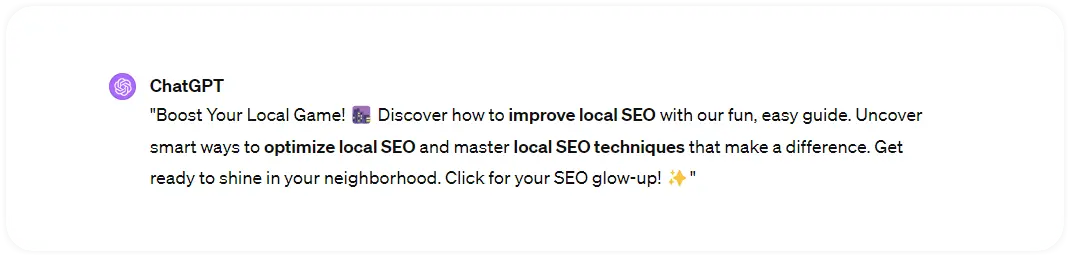 an ad copy generated via Serpstat ChatGPT plugin