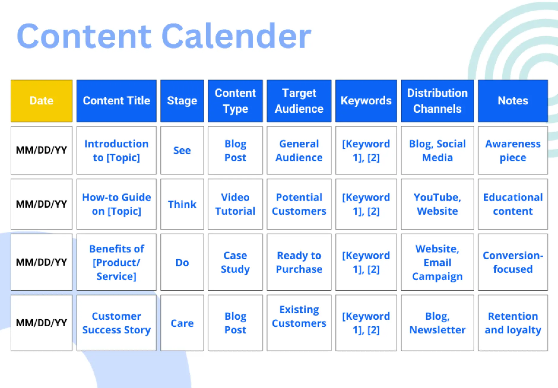 Content Calender