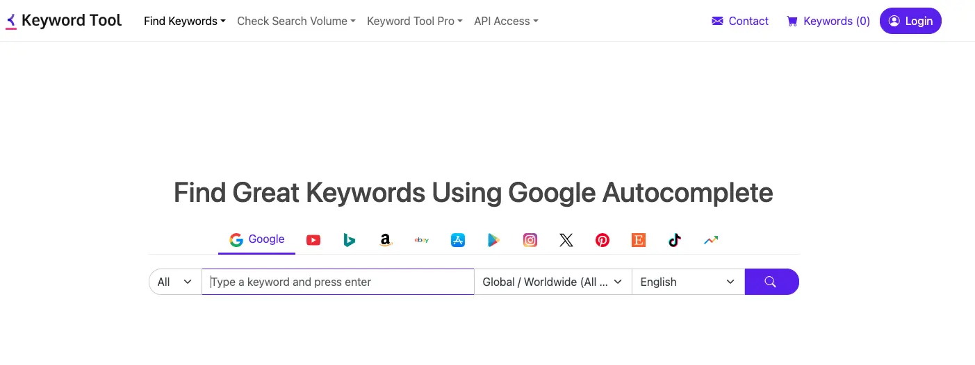 Keyword Tool