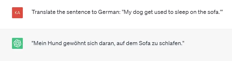 Example of a prompt that can be used to translate