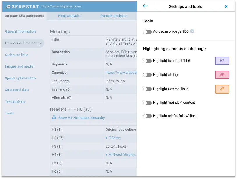 Setup Options of Website SEO Checker