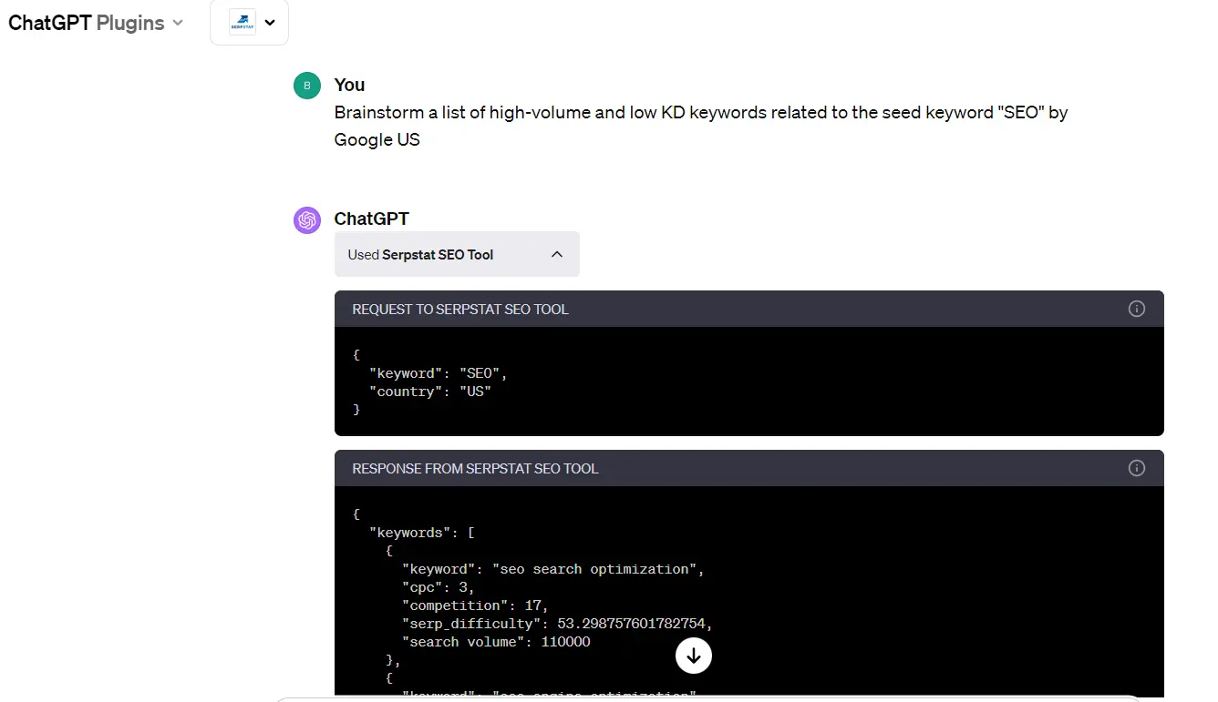 SERPstat GPT plugin