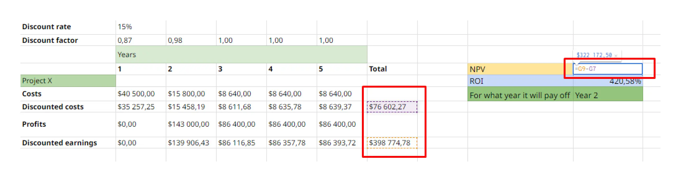 Calculate NPV
