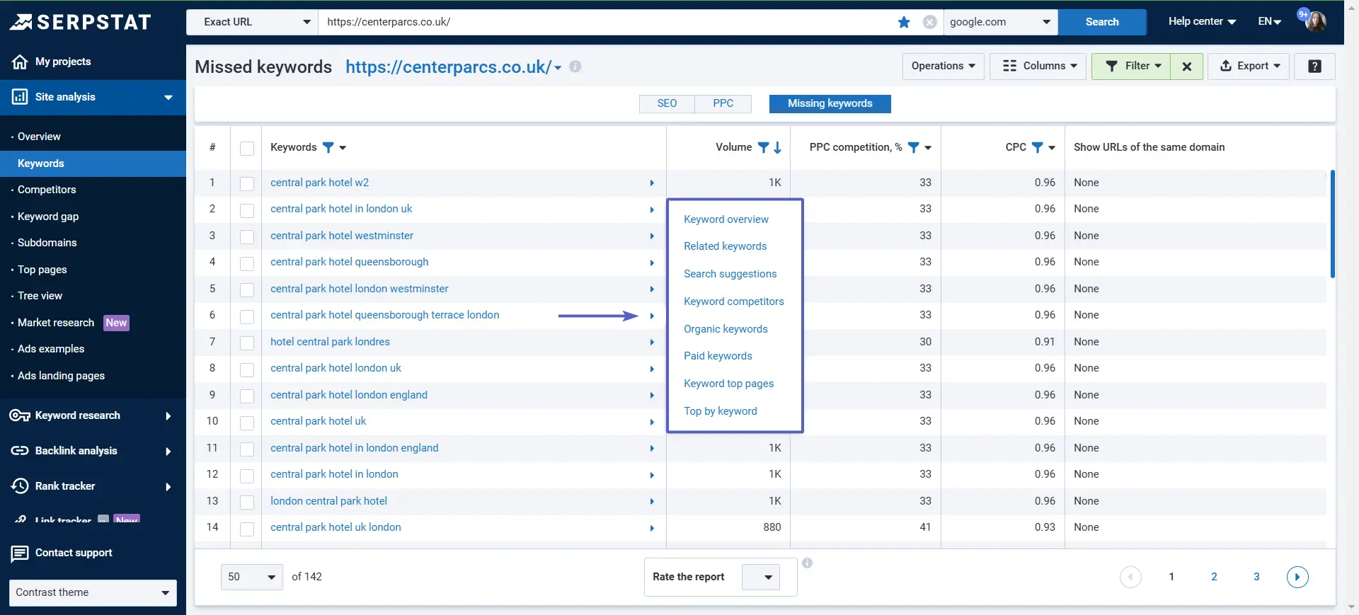 Quick access to other reports