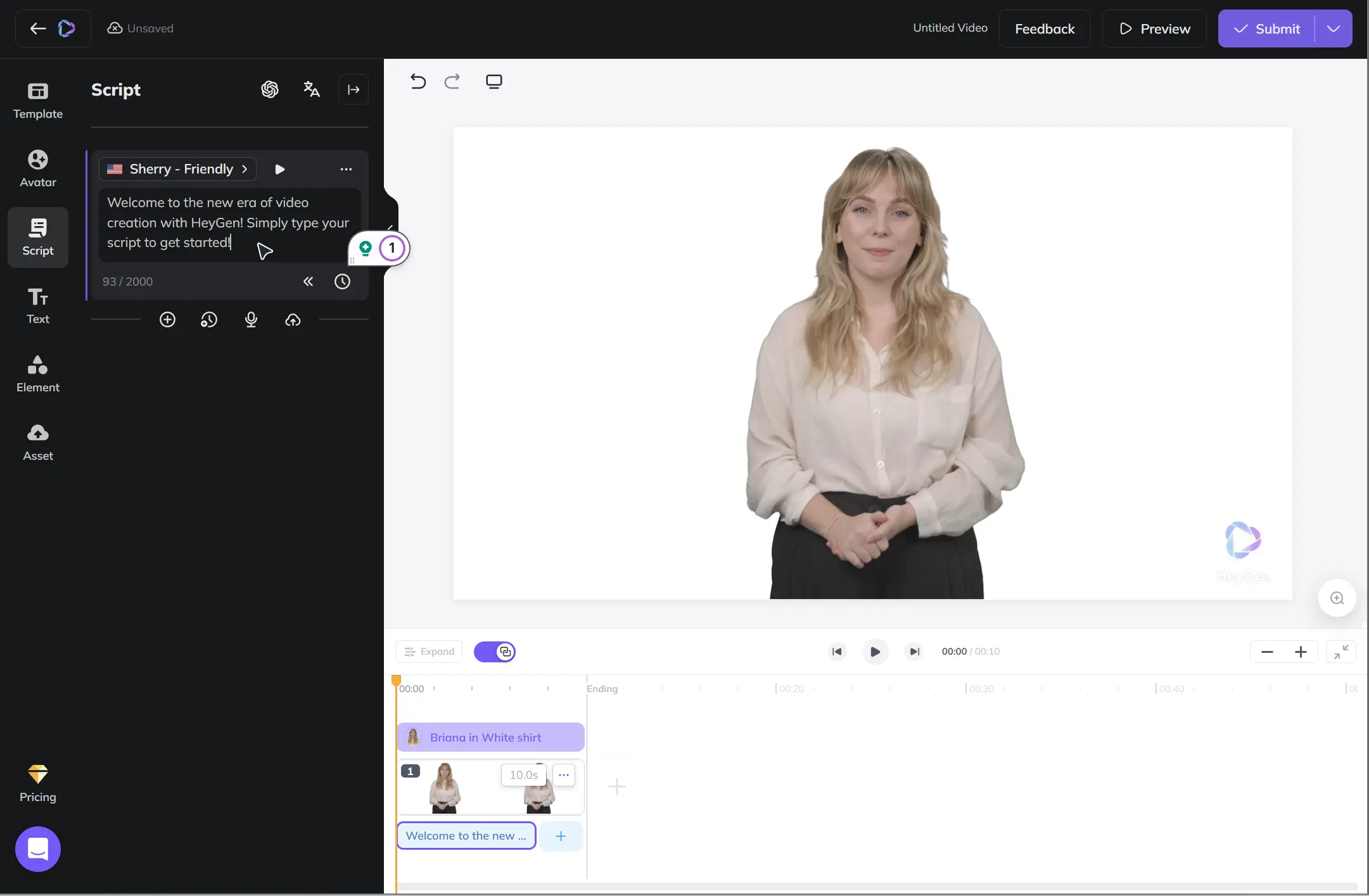 Heygen UI