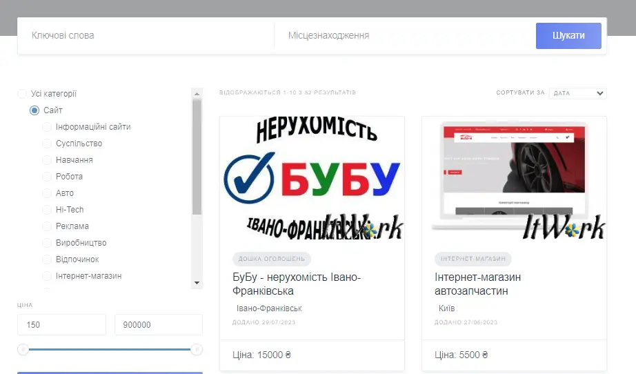 Біржа сайтів ItWork