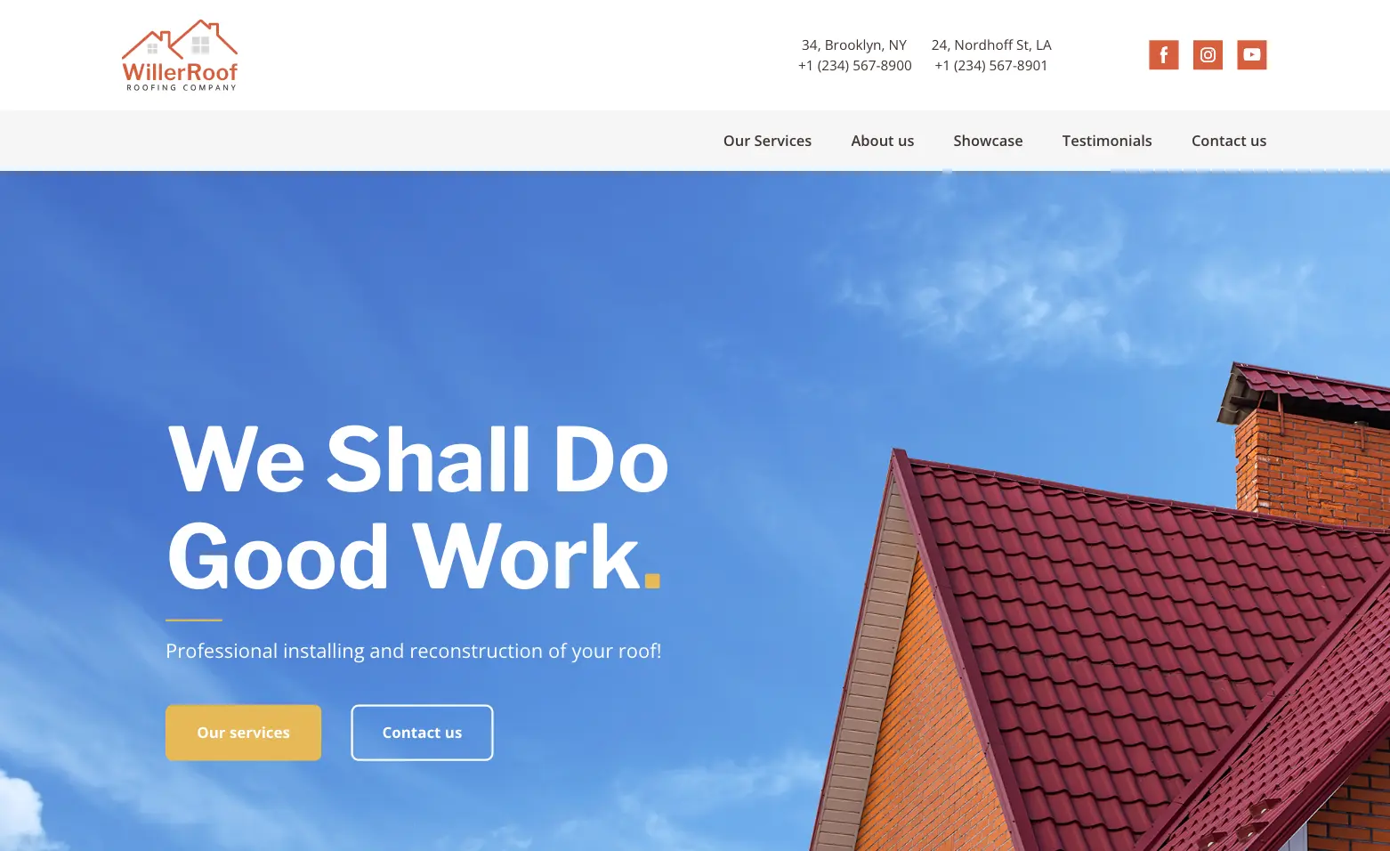 Головний екран https://roofing-company.weblium.site/