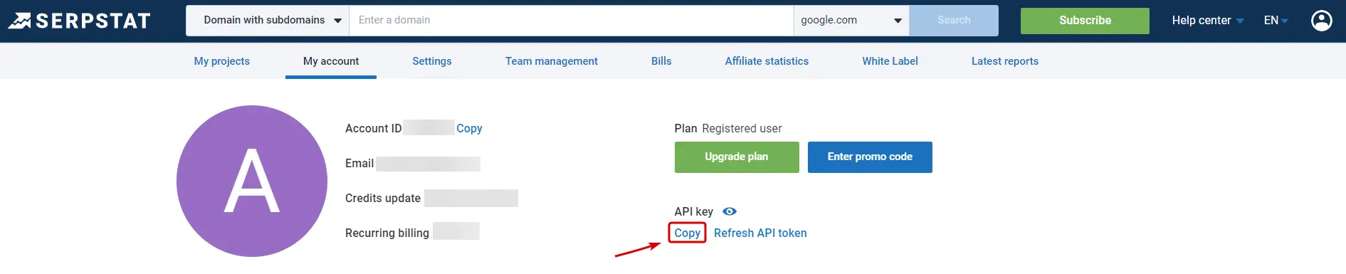 API token
