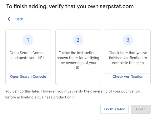 Підтвердження в Search Console