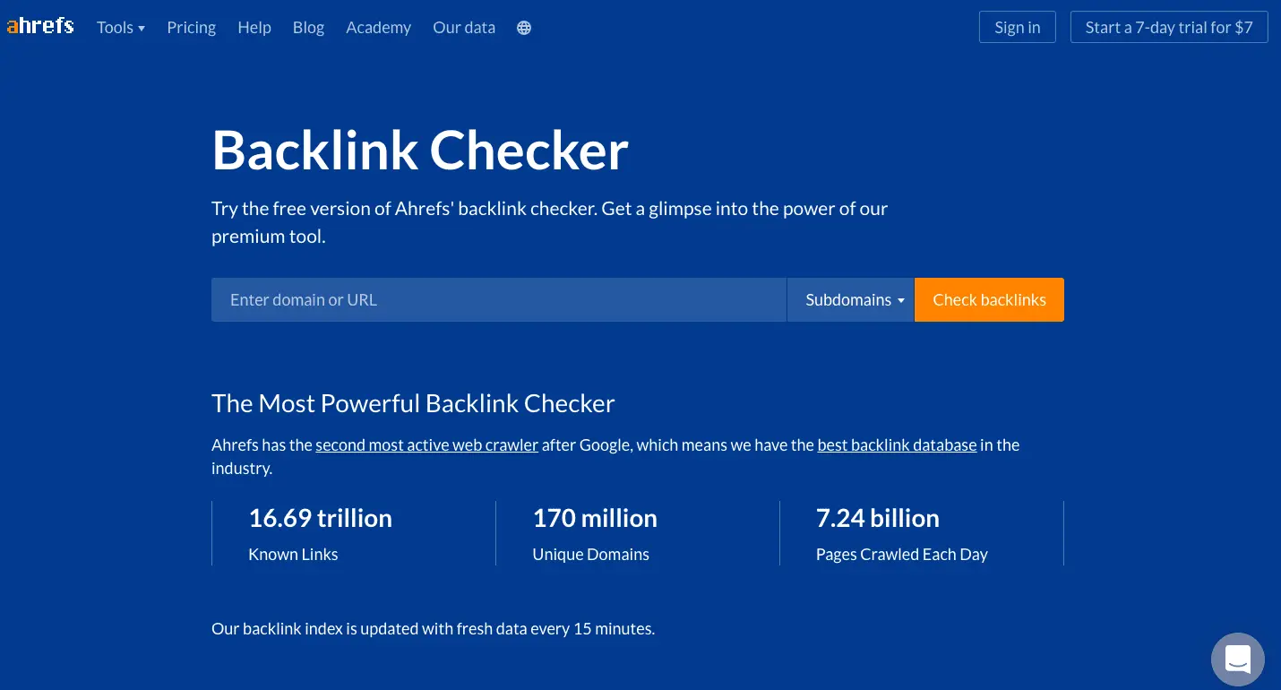 Ahrefs’ Backlink Checker