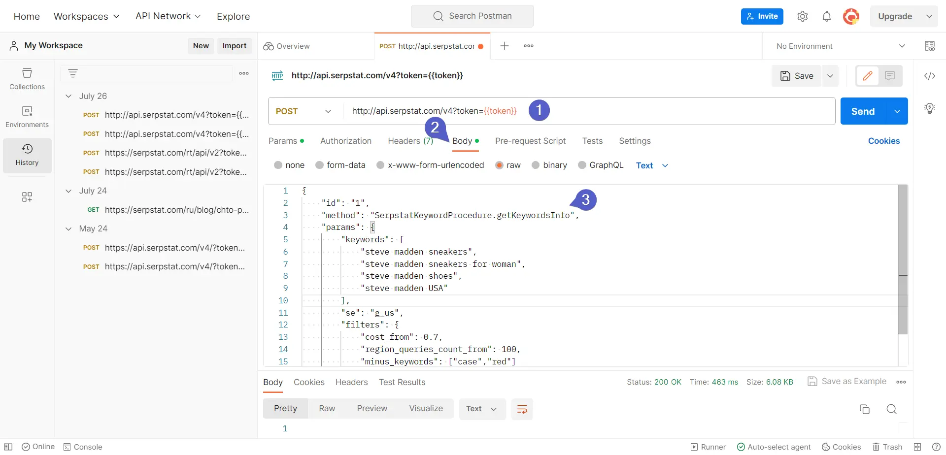 Specify additional filtering, sorting, and negative keyword options