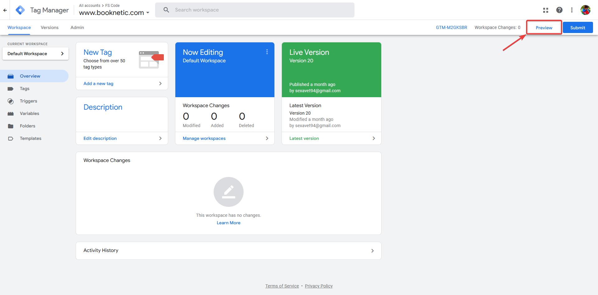 Linking Google Tag Manager with Booknetic