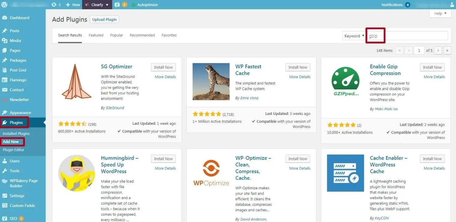 Page optimization addons