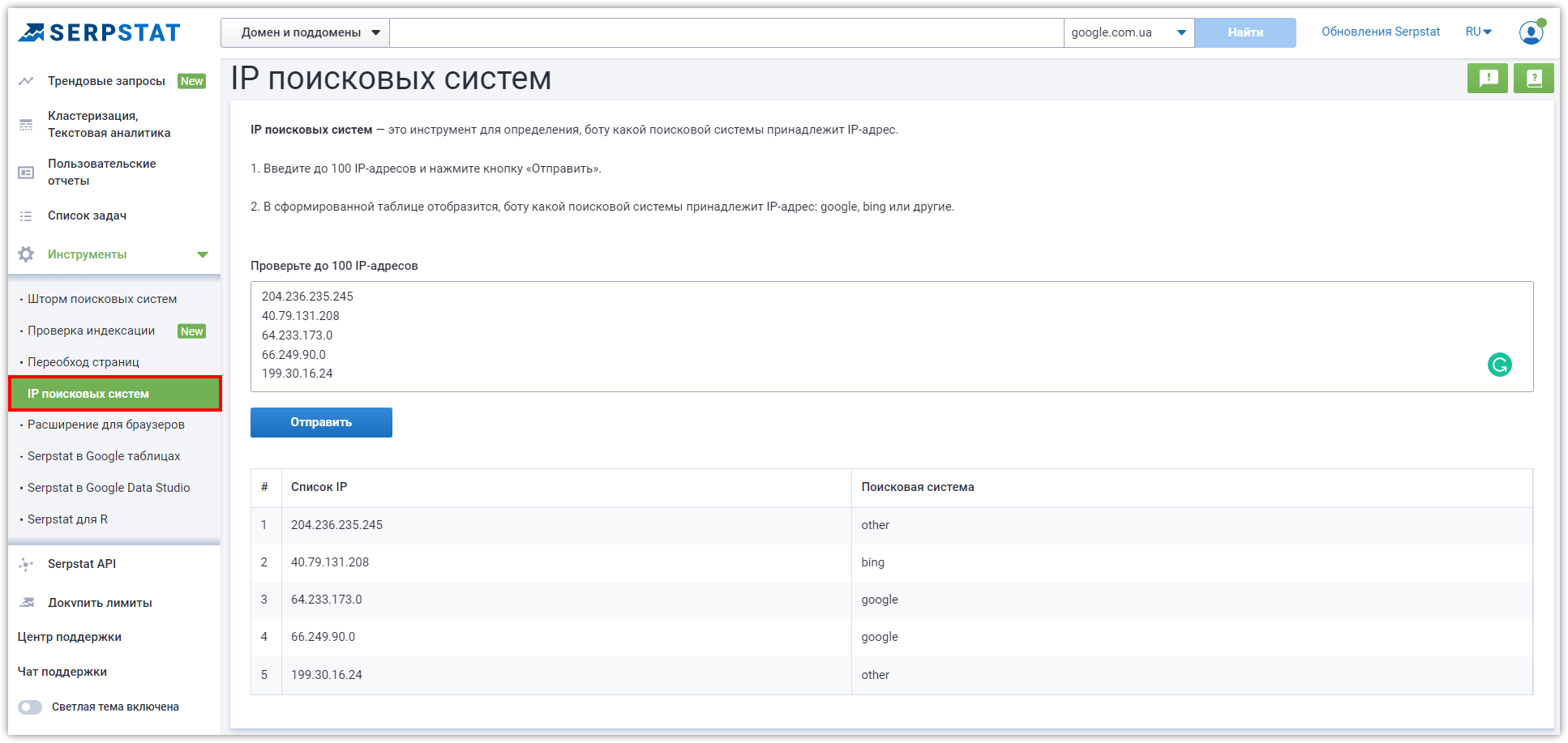 IP поисковых систем