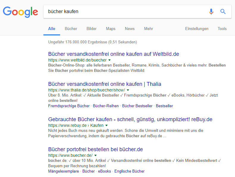 Suchergebnisse ohne Fehler