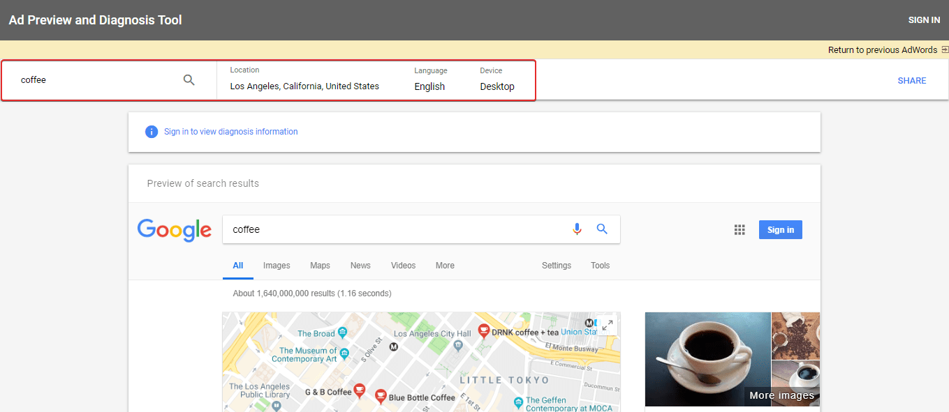 Google Ad preview