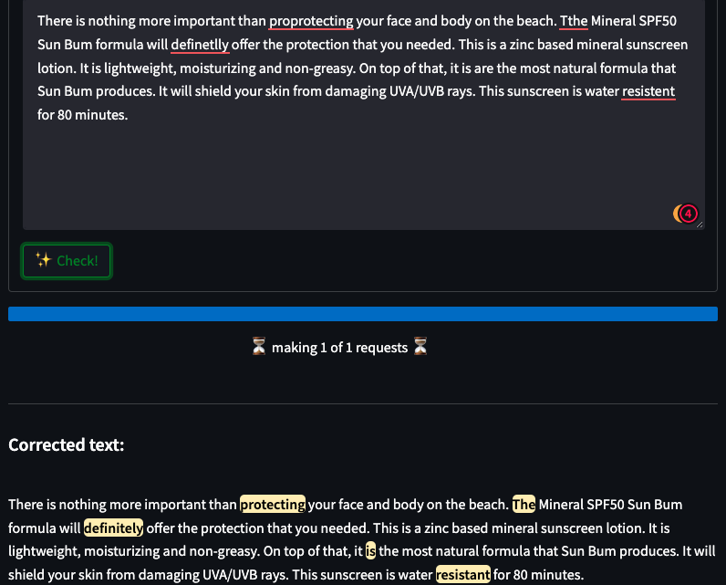 Grammar and Spelling: example