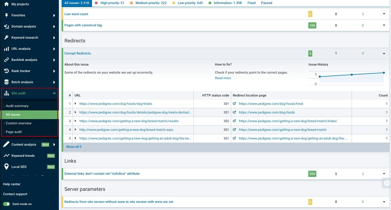 Serpstat Technical Website SEO Audit Tool