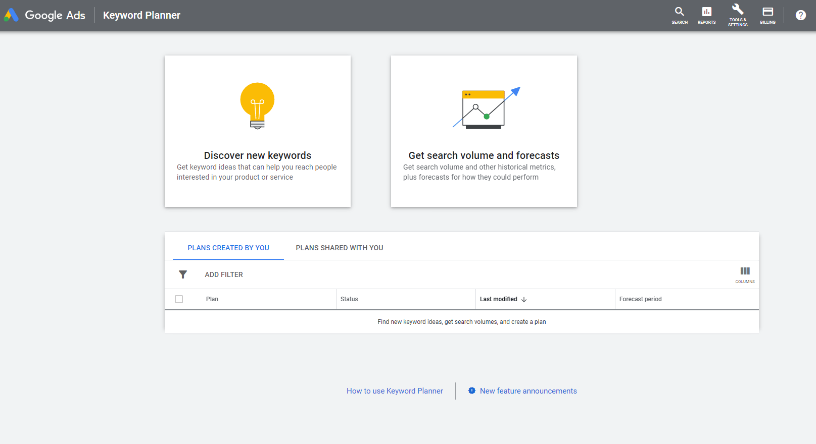 google keyword planner