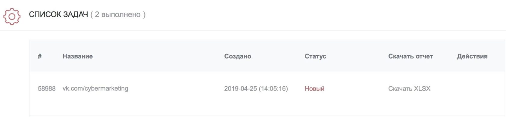 Парсинг сообществ ВКонтакте онлайн