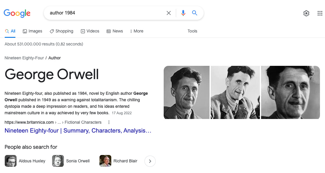 Google's Answer Box: Example
