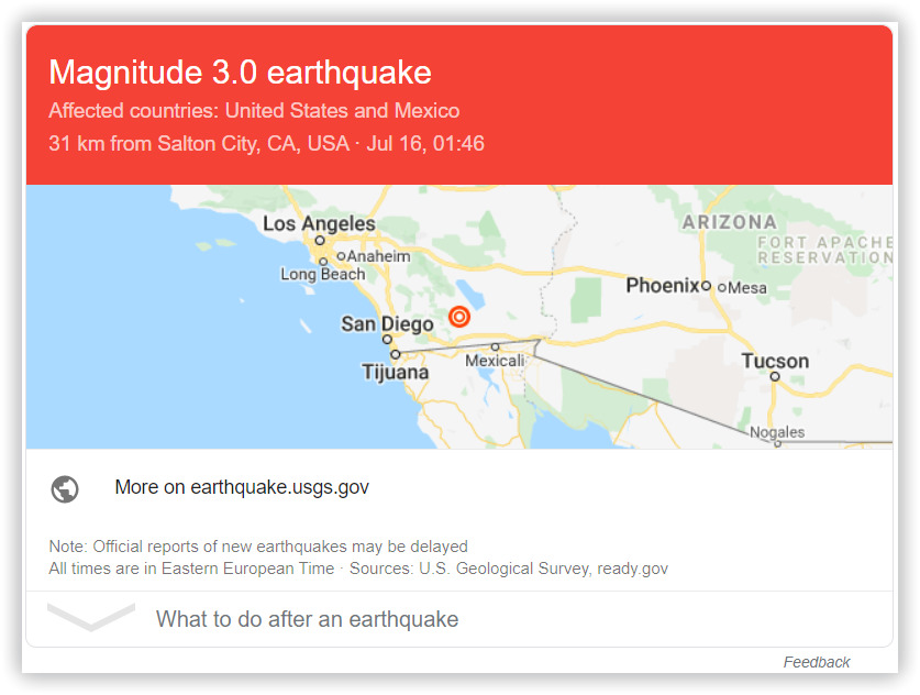 Earthquake snippet