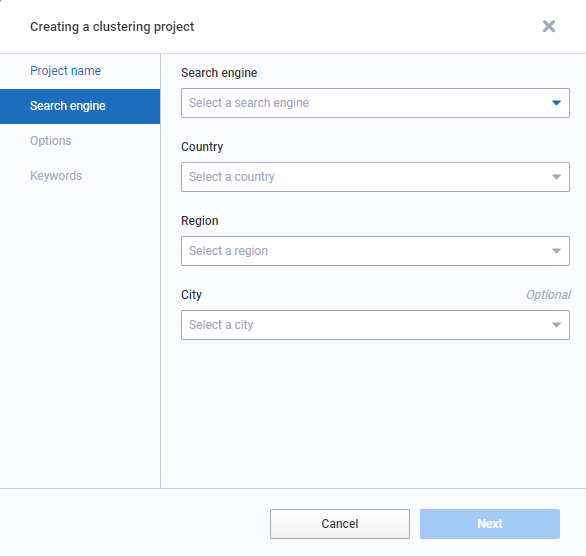 Serpstat Keyword Clustering settings