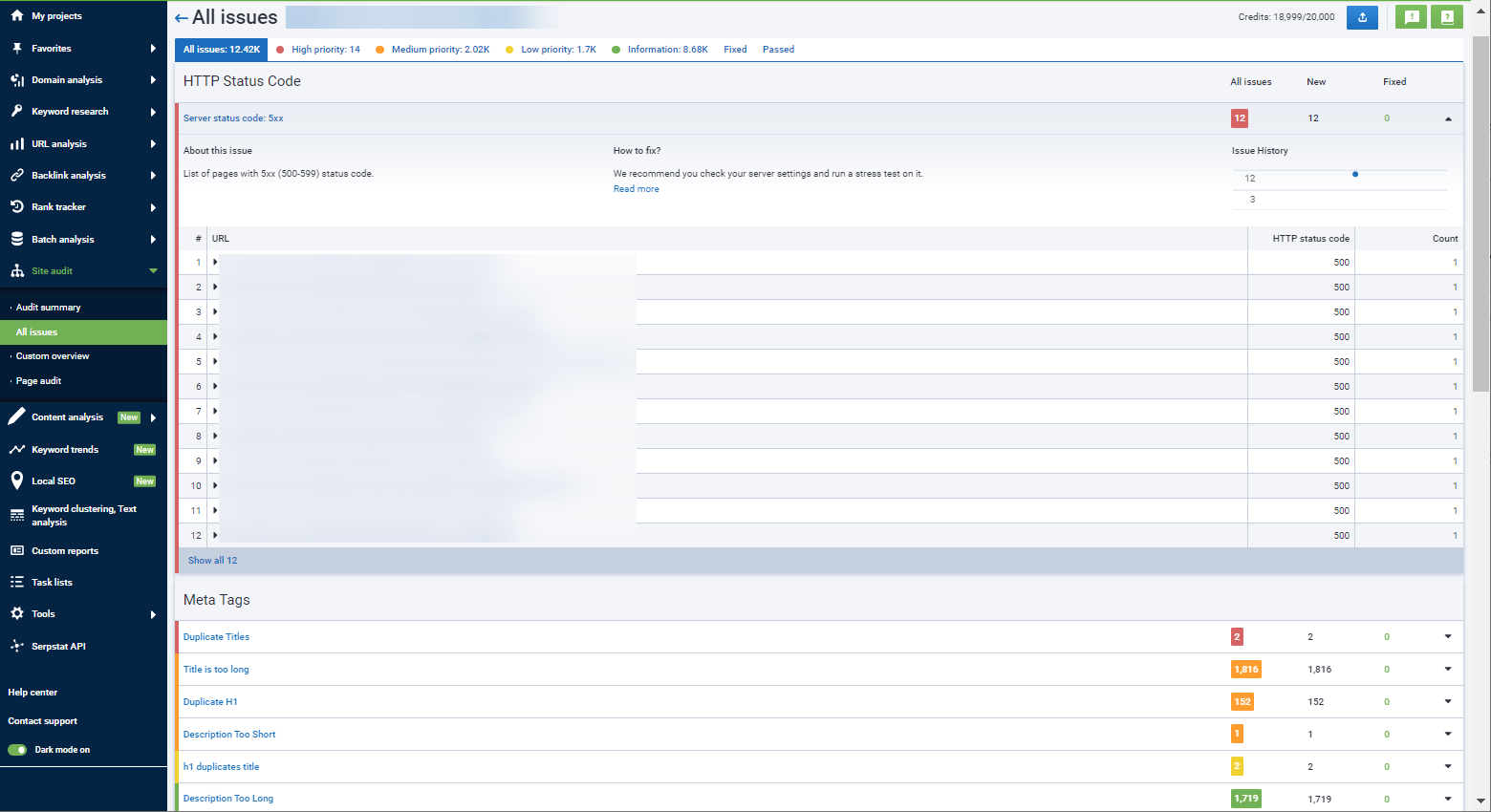 Serpstat Site Audit: A detailed instruction for the detected issue (HTTPS Status Code issues as an example)
