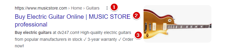 An example of snippets on Google