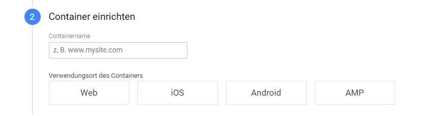 Google Analytics Container einrichten