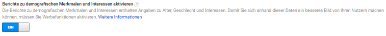 Demographische Merkmale aktivieren