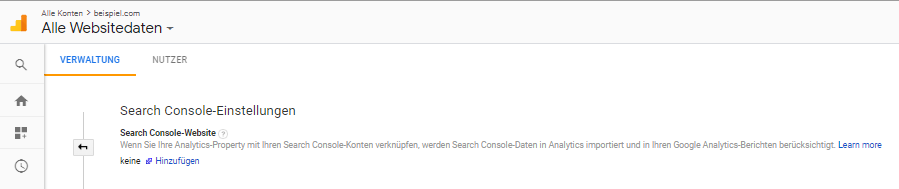 Einstellungen der Search Console