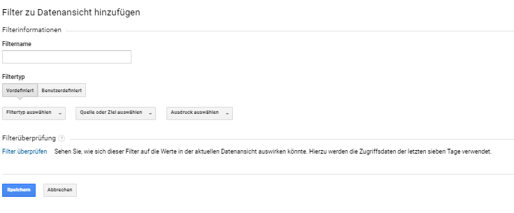 Filter zu Datenansicht