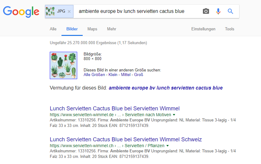 Google-Bilderindexierung