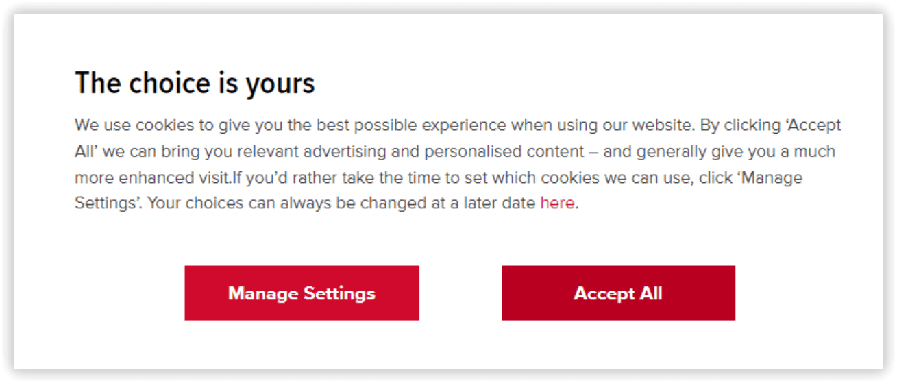 Невдалий приклад cookie-банеру