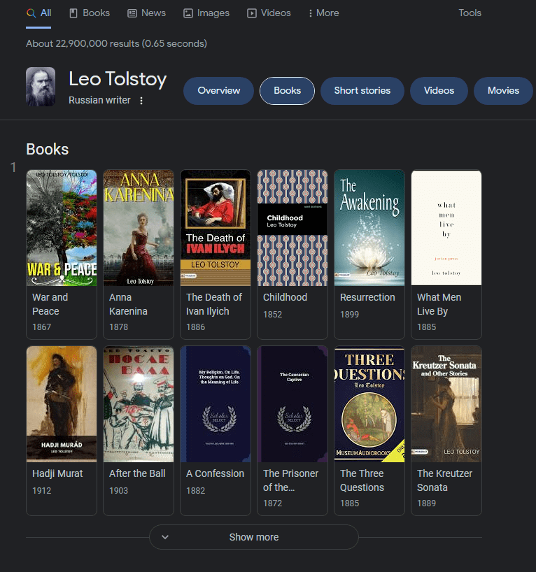 Leo Tolstoy books