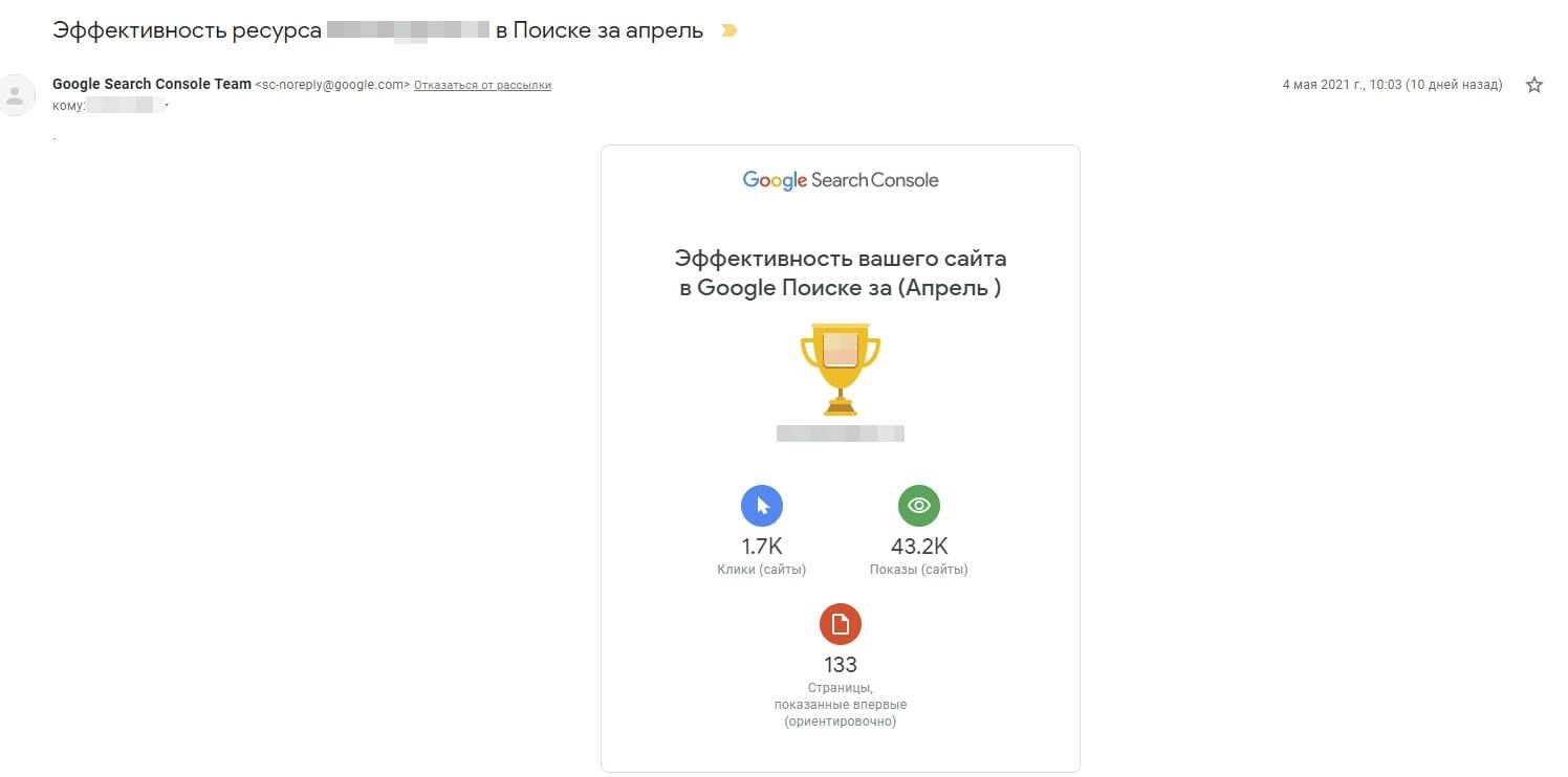 Отчет по эффективности ресурса