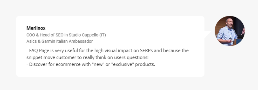 Merlinox claims that FAQ Page is very useful for the high visual impact on SERPs