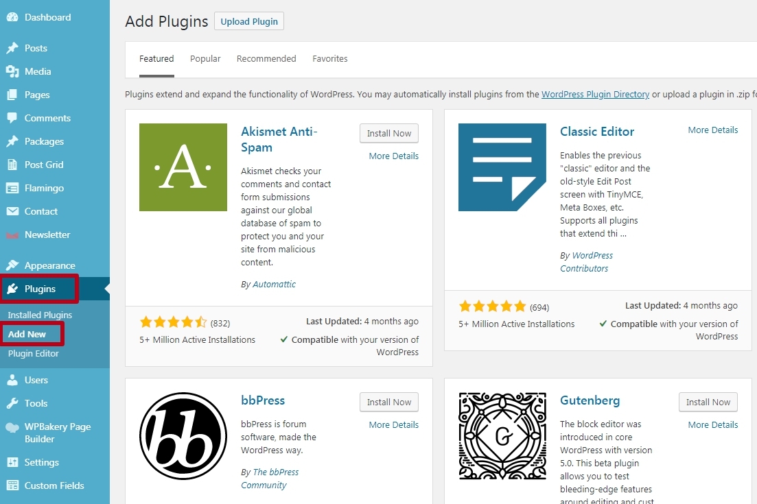 Adding a plugin to WordPress