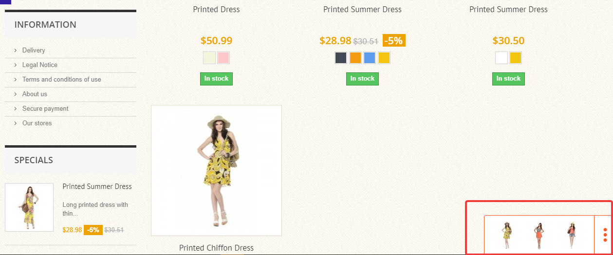 Compare Products at PrestaShop