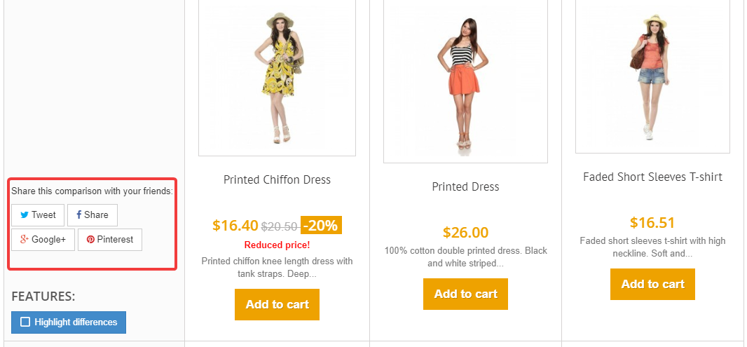 Product Comparison Plus Product Compare Module