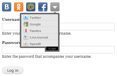 ULogin plugin for Drupal