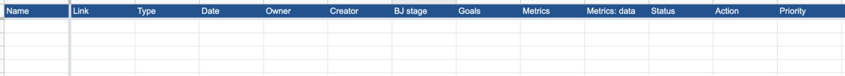 Master file columns
