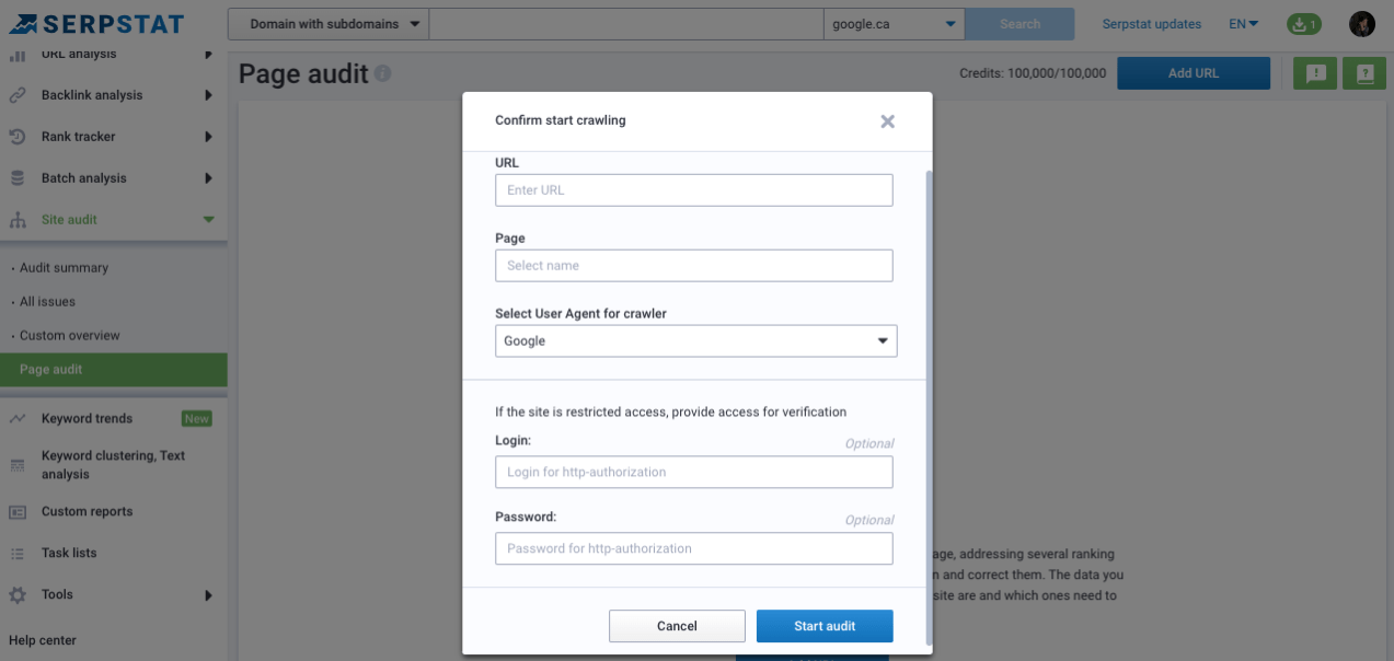Page audit